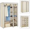 JEOBEST Stoffschrank Kleiderschrank, Stoffschrank, faltbare Garderobe mit Kleiderstangen mit Kleiderstange, Reißverschluss & Ablagen Bild 3