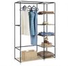 JEOBEST Stoffschrank Kleiderschrank, Stoffschrank, faltbare Garderobe mit Kleiderstangen mit Kleiderstange, Reißverschluss & Ablagen Bild 4