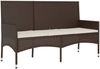 vidaXL Gartenbank 3-Sitzer mit Kissen Braun Poly Rattan 319491 Bild 2