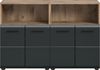 Badkombination (B/H/T: 120x80x30 cm) in schwarz matt und Nox Oak Nachbildung Bild 2