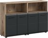 Badkombination (B/H/T: 120x80x30 cm) in schwarz matt und Nox Oak Nachbildung Bild 1