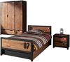 Alex Set best. aus Einzelbett 90 x 200 cm mit Lattenrost, Bettschublade, Nachtkonsole und Kleiderschrank 3-trg, Ausf. Kiefer gebürstet Rahmen schwarz Bild 2