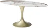 Vente-unique - ELVA Esstisch Keramik WeißGold - B 90 cm x H 78 cm x L 180 cm Bild 4
