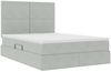 vidaXL Aufbewahrungsbett mit Matratze Hellgrau 140 x 190 cm Samt 3371967 Bild 5