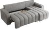 Universelles Ecksofa in Streifen genäht mit Schlaffunktion und Bettkasten, modern Stil - KIRASSO - Hellgrau Velvet Bild 5