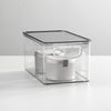 Aufbewahrungsbox Stapelbar 2er Set mit Deckel mDesign transparent rauchgrau Bild 2