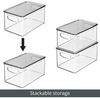 Aufbewahrungsbox Stapelbar 2er Set mit Deckel mDesign transparent rauchgrau Bild 4