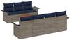 vidaXL Gartensofa-set 8 pcs Grau und Marineblau Poly-Rattan 3355959 Bild 2