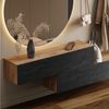 Planetmöbel Garderoben-Set Flur Möbel Garderobe, (Kompaktgarderobe mit Klappe als Stauraum, Hängeschränke 2 x 100 cm Gold Eiche / Schwarz Charcoal), Wandgarderobe (ohne Spiegel) Bild 2
