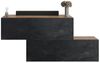 Planetmöbel Garderoben-Set Flur Möbel Garderobe, (Kompaktgarderobe mit Klappe als Stauraum, Hängeschränke 2 x 100 cm Gold Eiche / Schwarz Charcoal), Wandgarderobe (ohne Spiegel) Bild 5