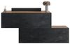Planetmöbel Garderoben-Set Flur Möbel Garderobe, (Kompaktgarderobe mit Klappe als Stauraum, Hängeschränke 2 x 100 cm Gold Eiche / Schwarz Charcoal), Wandgarderobe (ohne Spiegel) Bild 4