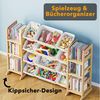 SpaceAid Kinderregal mit 6 Regalen und 12 Behältern, Spielzeug Regal, Bücherregal Kinder Bild 4