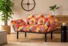 Dmora 2-Sitzer SchlafsofaGuchol, Verwandelbares Sofa, Lineare Stoffstruktur, Schlafsessel mit Stauraum, 155x70 h80 cm, Bunt Bild 2