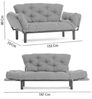 Dmora 2-Sitzer SchlafsofaGuchol, Verwandelbares Sofa, Lineare Stoffstruktur, Schlafsessel mit Stauraum, 155x70 h80 cm, Bunt Bild 3