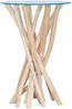 vidaXL Couchtisch mit Glasplatte 35x35x50 cm Massivholz Teak 288813 Bild 4