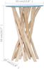 vidaXL Couchtisch mit Glasplatte 35x35x50 cm Massivholz Teak 288813 Bild 3