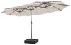 COSTWAY Sonnenschirm, 450 x 260 cm, LED-Solar-Beleuchtung, UPF 50+, mit Ständer Bild 5