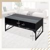 LED Couchtisch mit Marmor Optik & einstellbaren Lichtfarben & Helligkeit Wohnzimmertisch Schwarz Bild 2
