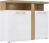 FORTE Tuluza Kommode mit LED Beleuchtung, Holzwerkstoff, Weiß/Braun, 103,5 x 85,9 x 43,4 cm Bild 4