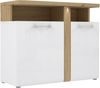 FORTE Tuluza Kommode mit LED Beleuchtung, Holzwerkstoff, Weiß/Braun, 103,5 x 85,9 x 43,4 cm Bild 5