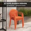 Stuhl 57x54x78 cm (L x B x H), stapelbar, wetterfestes Kunststoff, rot, bis 120 kg Bild 5