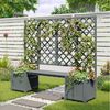BlingBin Blumenkasten Blumentopf mit Spalier als Rankhilfe, Rankhilfe für Kletterpflanzen (Pflanzkübel aus massivem Tannenholz, 1 St, Pflanzkasten mit Spalier und Sitzbank), Blumentopf für Garten, Terrasse und Balkon, wetterfest Bild 3