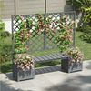 BlingBin Blumenkasten Blumentopf mit Spalier als Rankhilfe, Rankhilfe für Kletterpflanzen (Pflanzkübel aus massivem Tannenholz, 1 St, Pflanzkasten mit Spalier und Sitzbank), Blumentopf für Garten, Terrasse und Balkon, wetterfest Bild 4