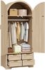 Moderner Kleiderschrank mit gebogenen Türen,Großzügiger Stauraum,Mit Kleiderstange und Schubladen,Luxuriöser Kleiderschrank,Geeignet für Schlafzimmer und Eingangsbereiche Bild 2