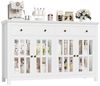 Homfa Sideboard Küchenschrank, Buffetschrank mit 2 Schubladen 4 Glastüren 140x40x91cm weiß Bild 1