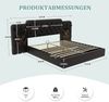 LVHOM Boxbett 160x200cm Bettgestell, PU-Leder, Verlängertes und Vergrößertes Kopfteil, Nachttischlampe, USB-Ladeanschlüssen, hydraulischem Stauraum-System, Polsterbett Doppelbett Bild 2