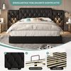 LVHOM Boxbett 160x200cm Bettgestell, PU-Leder, Verlängertes und Vergrößertes Kopfteil, Nachttischlampe, USB-Ladeanschlüssen, hydraulischem Stauraum-System, Polsterbett Doppelbett Bild 4