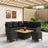 vidaXL Möbelsets mit Kissen 6 pcs Schwarz PE-Rattan 3422181 Bild 3