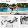 tectake® Sonnenliege klappbar, Liegestuhl, Gartenliege stufenlos verstellbar, Outdoor Sessel für Balkon oder Garten, Liege mit extra Dicker Auflage, Relaxliege belastbar bis 200kg (Hellgrau) Bild 3