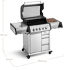 BURNHARD® Gasgrill 3-Brenner inkl. Heckbrenner, mit Gusseisen Grillrost & inkl. stabiler Abdeckhaube, Seitenkochfeld mit Infrarot Keramikbrenner - EARL - Silber - #945994 Bild 2