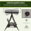Outsunny Hollywoodschaukel mit Sonnendach, Kissen, 2-Sitzer, Mit 2 seitlichen Ablagen, Schaukel, 1 tlg, Gartenschaukel, inkl. Sonnendach Bild 3