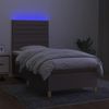 vidaXL Boxspringbett mit Matratze & LED Taupe 90x190 cm Stoff 3135481 Bild 4
