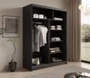 Schiebetürenschrank Schrank CALNT Schwarz- Weiß matt 150 x 200 x 58 cm Bild 3