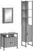 vidaXL 3-tlg. Badmöbel-Set Grau Sonoma Holzwerkstoff 3214798 Bild 2