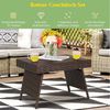 COSTWAY Rattantisch klappbar mit PVC-Platte, Braun, 60 x 40 x 40 cm Bild 2
