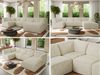 Modulares XXL-Ecksofa MODARO 5M, U-Form, Wohnlandschaft, 5-teilig, freistehend, Wohnzimmer Couch, HR-Schaumstoff - Creme Stukture - Rechts Bild 2
