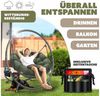 KESSER® Hängesessel mit Gestell BALI Hängeschaukel Hängestuhl bis 150kg für Indoor und Outdoor + Kissen & Seitentasche Hängekorb Stahlgestell & Schaumstoff Sitzpolster ideal für Wohnzimmer & Garten Grün Bild 4