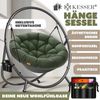 KESSER® Hängesessel mit Gestell BALI Hängeschaukel Hängestuhl bis 150kg für Indoor und Outdoor + Kissen & Seitentasche Hängekorb Stahlgestell & Schaumstoff Sitzpolster ideal für Wohnzimmer & Garten Grün Bild 2