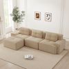 Cloud Modulsofa Boneless L-förmiges Sofa,Modulares Sofa mit Ottoman Modulares Cloud-Sofa 3-Sitzer Corduroy-Cloud-Sofa für Wohnzimmer Montagefreies Sofa,Corduroy,Beige, Bild 3