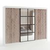 Schwebetürenschrank NORIVO 3-türig Schrank 200 cm (mit Spiegel) Farbe: Weiß,Weiß,Schwarz,Weiß Bild 2