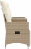 vidaXL Gartensofa 2-Sitzer Verstellbar mit Tisch Beige Poly Rattan 365718 Bild 5