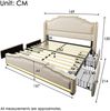 Merax Polsterbett 160×200, Doppelbett mit 4 Schubladen, LED-Beleuchtung und USB-C-Ladeanschluss, Stauraumbett und Jugendbett mit Lattenrost, Samt, Beige, ohne Matratze Bild 4