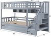 Hochbett aus Holz mit Stauraumtreppe & Regal, 90x200 cm, Grau, ohne Matratze Bild 4