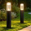 Nettlife Außen-Stehlampe Pollerleuchte 40cm 10W 3000K warmweiß schwarze Wegeleuchte Glas, für Garten Hof Weg Terrasse Balkon–Außenbeleuchtung Deko Bild 2