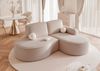 Ecksofa Designersofa Sofa ARLET in Stoff Riviera Beige Ottomane Rechts Bild 2