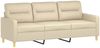 vidaXL 3-Sitzer-Sofa mit Hocker Creme 180 cm Stoff 3201075 Bild 4